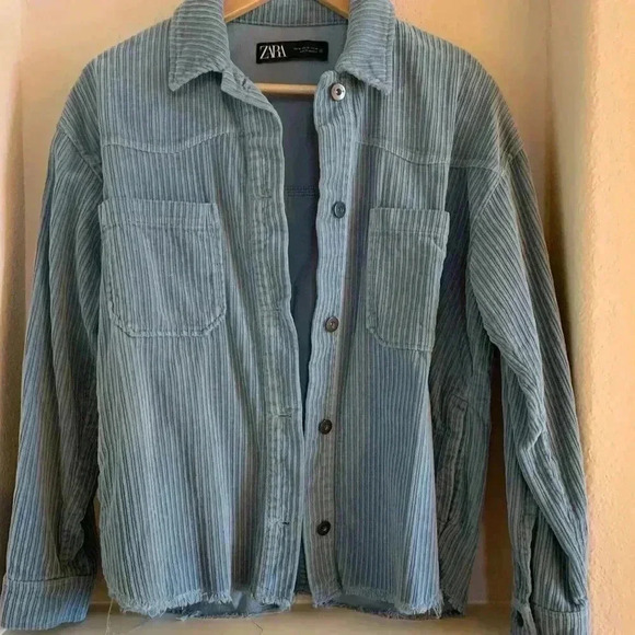 Zara Corduroy Frayed Shirt/Jacket - Picture 1 of 4